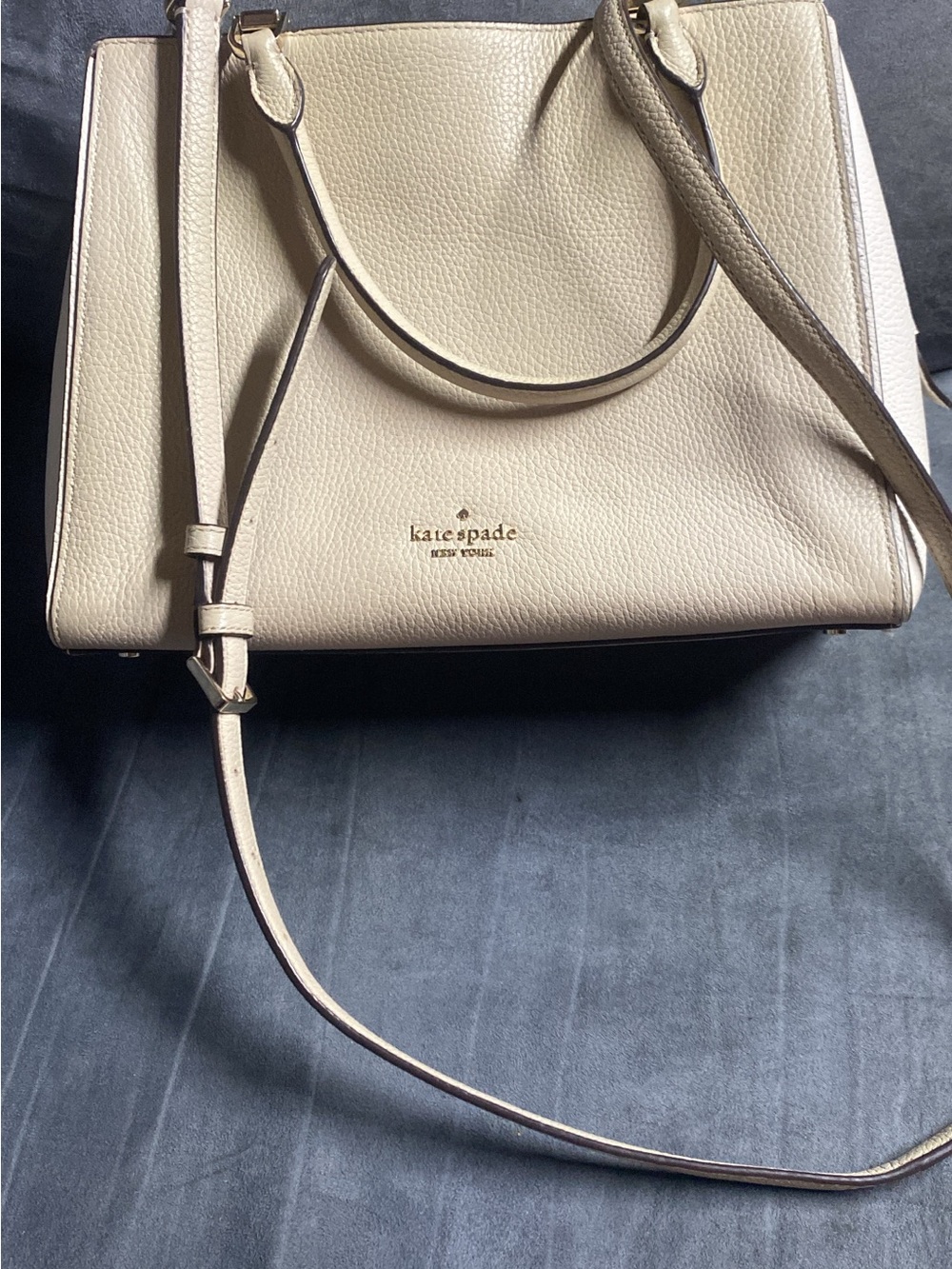 kate spade cream pebble leather satchel
